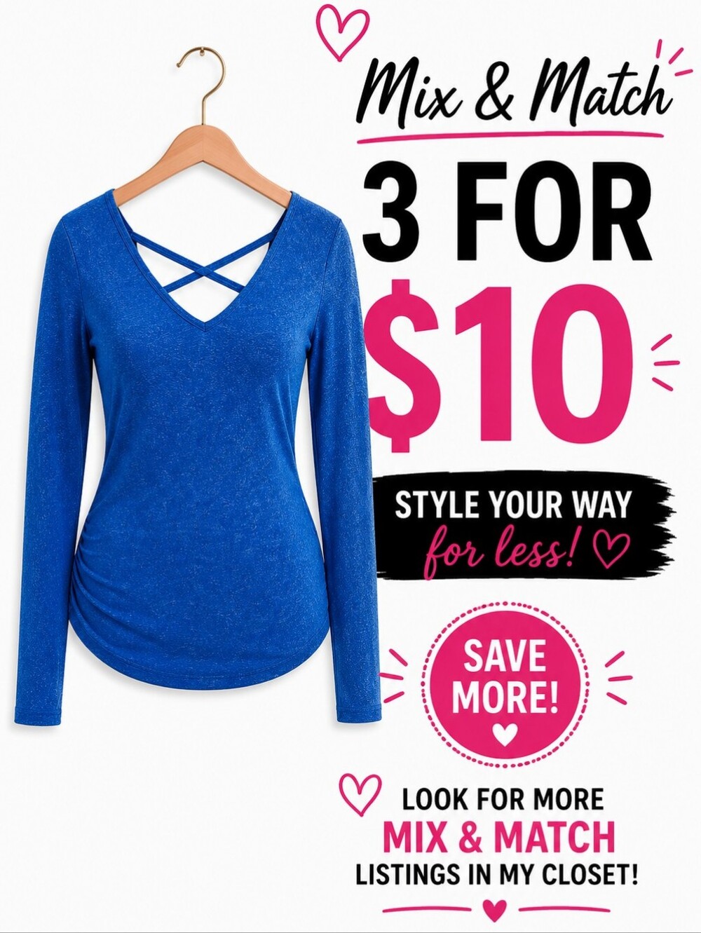 •SO Blue Long Sleeve Women's Top